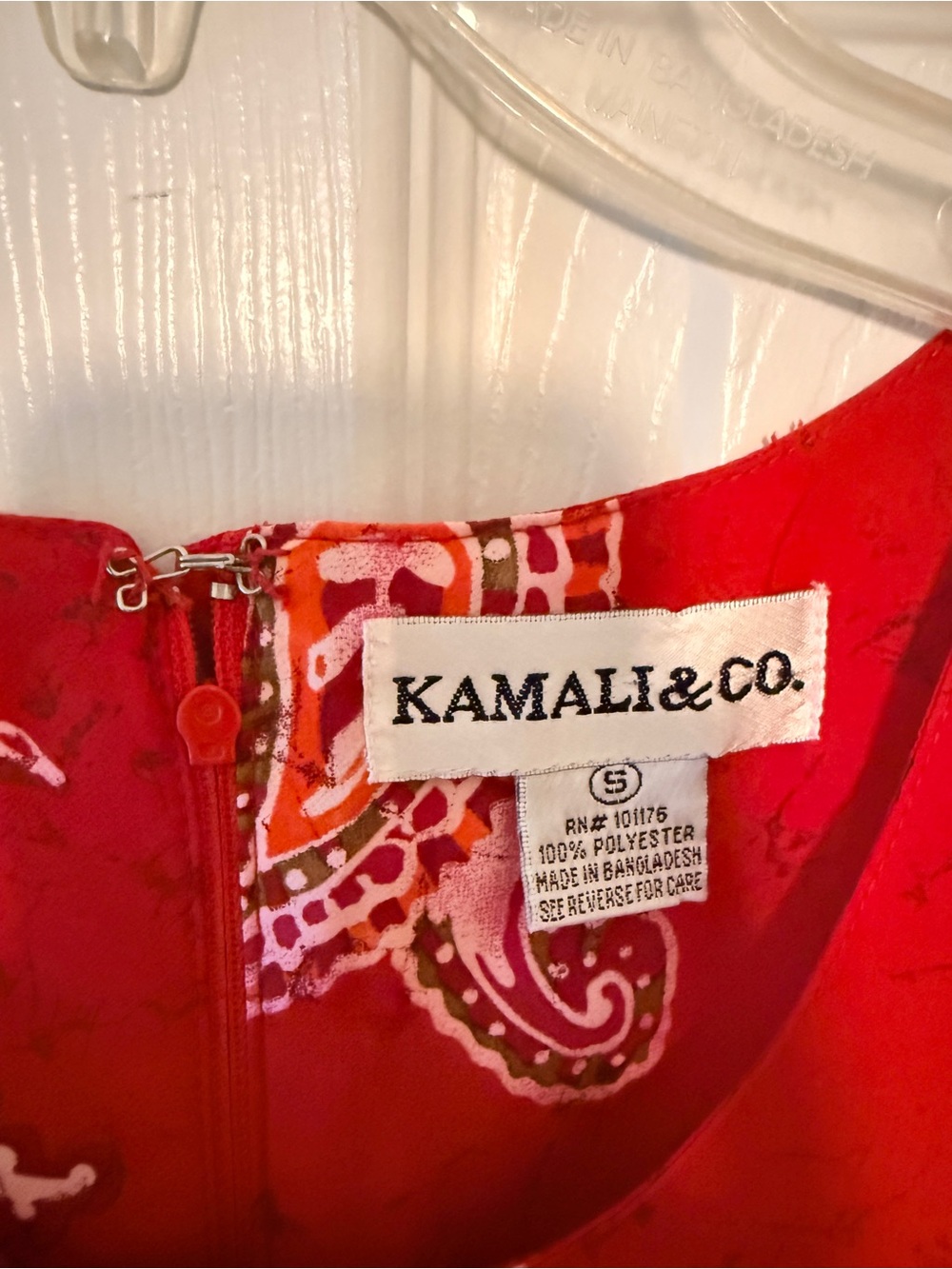 Vintage Kamali & Co Red Paisley Maxi Dress - Picture 2 of 4